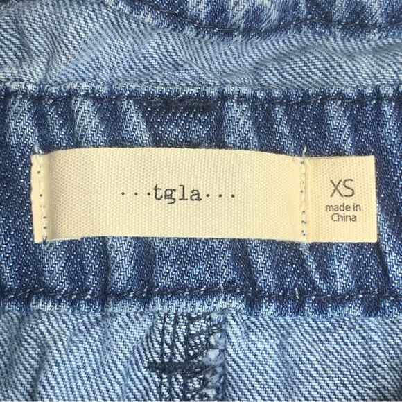 Francesca’s NWT Mini Paper Bag Skirt Size XS Blue Jeans 5 working pocket - Picture 4 of 7